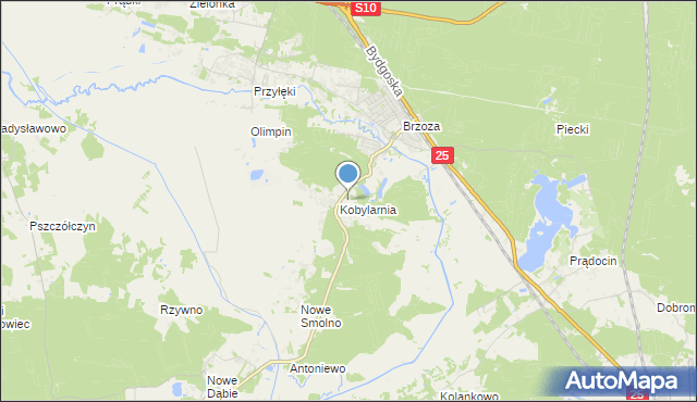 mapa Kobylarnia, Kobylarnia gmina Nowa Wieś Wielka na mapie Targeo